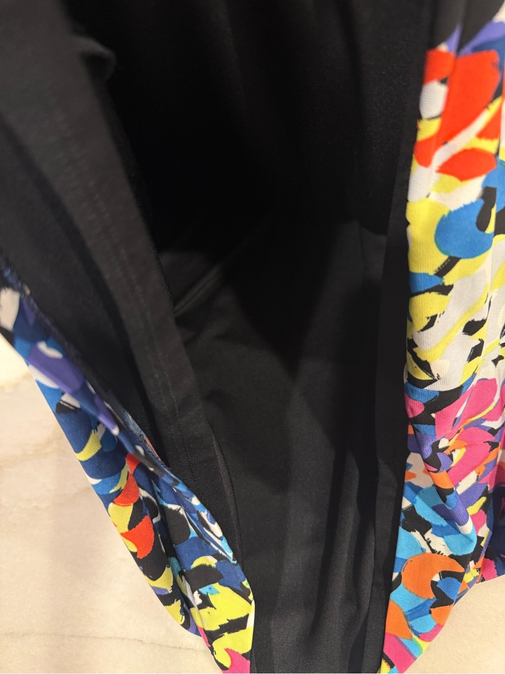 Trina Turk Dress Size 4 Multicolor Geometric V Neck 3/4 Sleeve Shift Lined - Picture 5 of 8